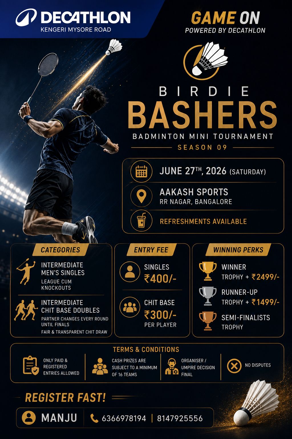Birdie Bashers Badminton Mini Tournament - Season 09 poster