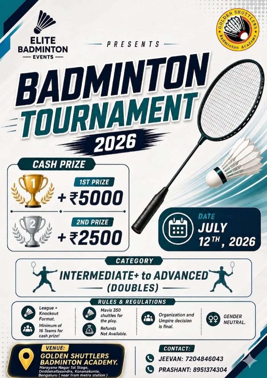 Badminton Tournament 2026 poster