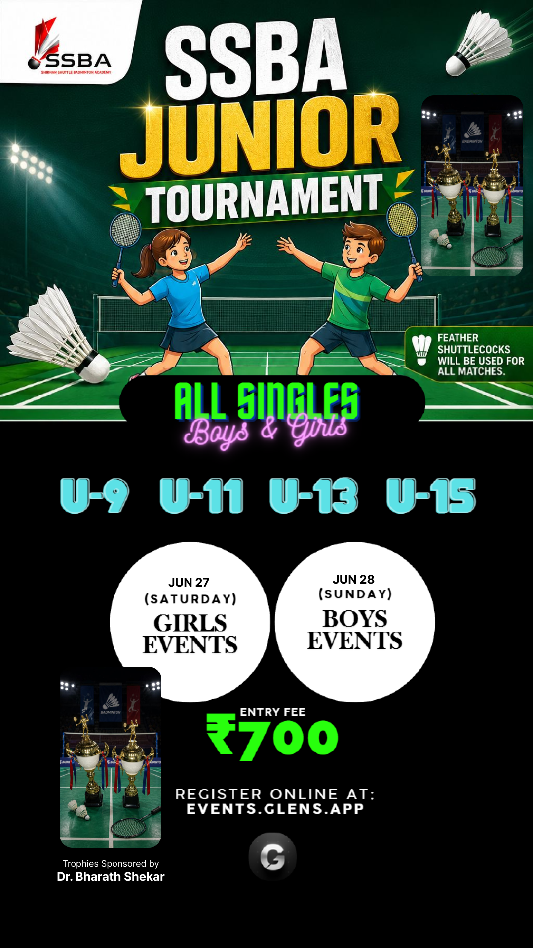SSBA Junior Badminton Tournament poster